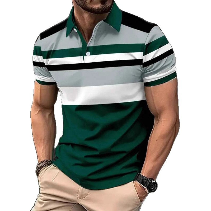 Modern Men's Casual Printed Button-up Shirt