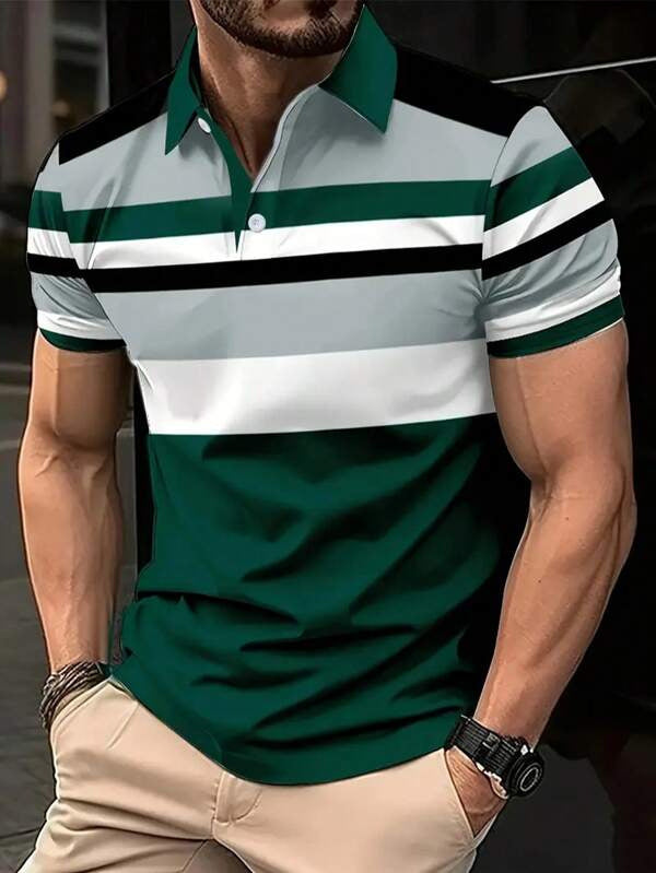 Modern Men's Casual Printed Button-up Shirt