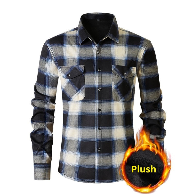 Men’s Plaid Flannel Shirt (Plush Lined)