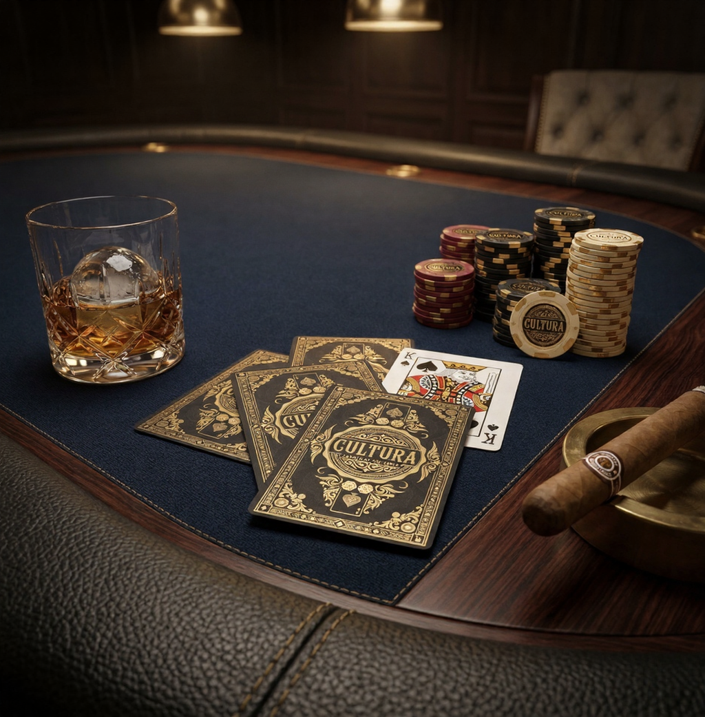 CULTURA Playing Cards – Luxury Black & Gold Poker Deck | “Earned at the Table” | Premium Casino Style Cards