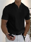 Men’s V-Notch Short Sleeve Shirt – Athletic Fit, Modern Summer Style