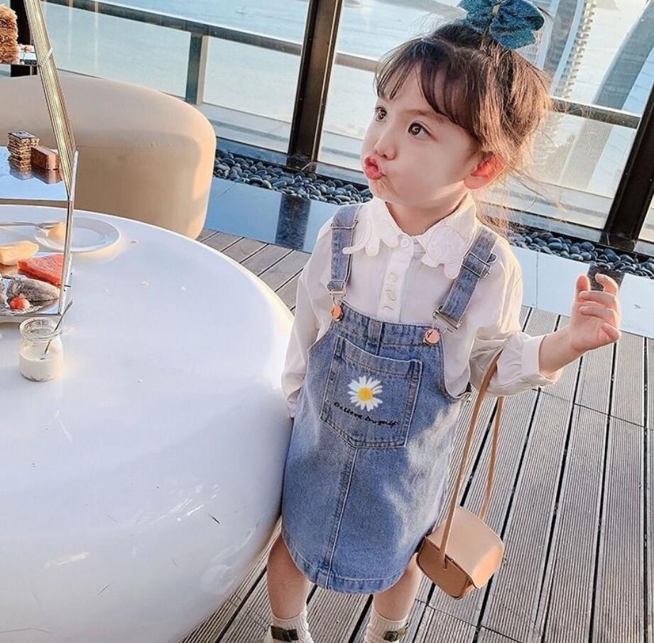 Denim Ruffle Baby Dress — Soft Suspender Romper with Tulle Skirt Detail