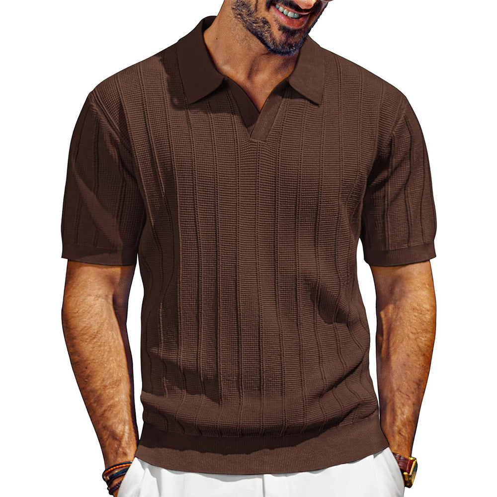 Men’s Textured Knit Polo – Clean Fit Summer Essential