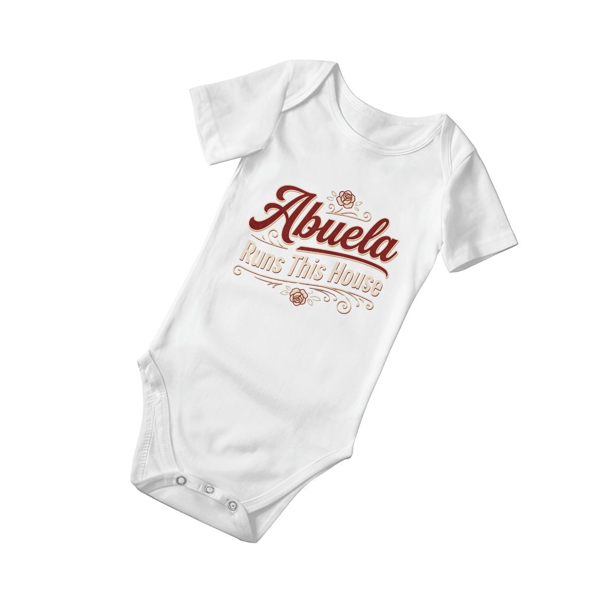 Abuela Runs This House Baby Onesie – Funny Cultura Baby Bodysuit