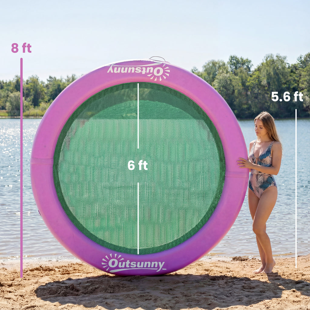 8FT Inflatable Water Hammock – Floating Chill Lounge inflatable Floating Dock Platform for for Lakes, Pools, Oceans, Purple