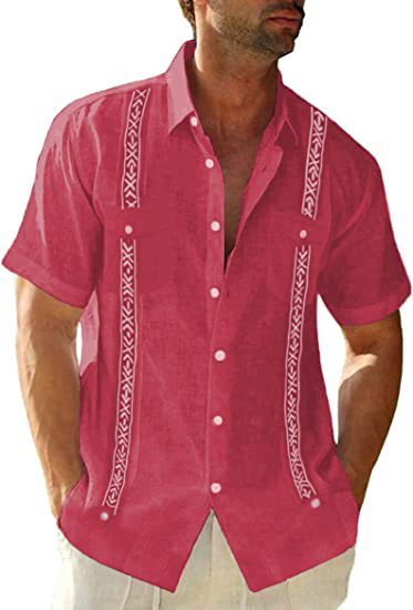 Men’s Modern Cuban Guayabera Shirt – Lightweight Summer Button-Up
