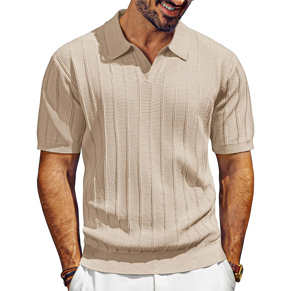 Men’s Textured Knit Polo – Clean Fit Summer Essential