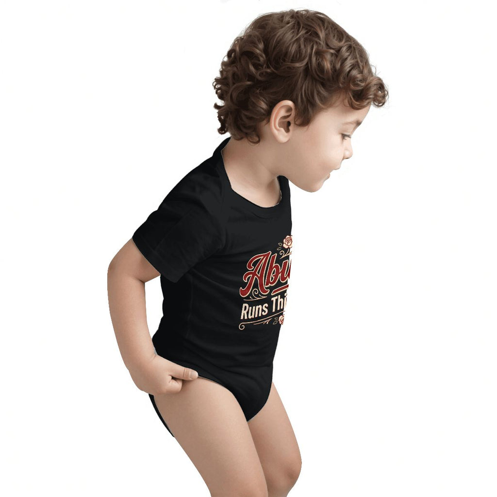 Abuela Runs This House Baby Onesie – Funny Cultura Baby Bodysuit