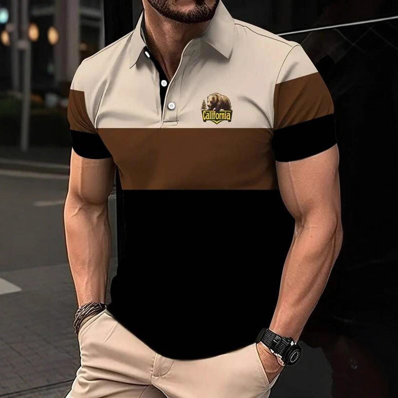 Modern Men's Casual Printed Button-up Shirt