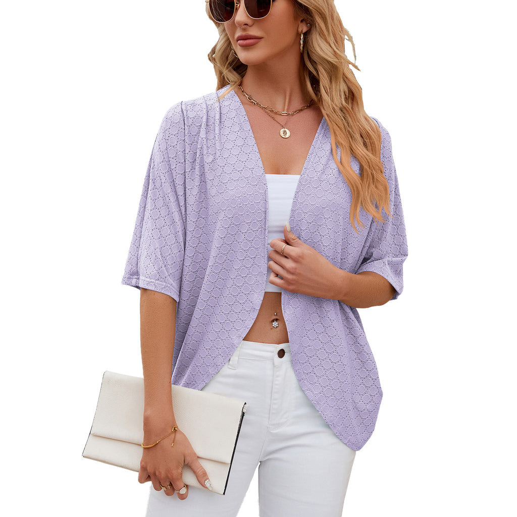 Effortless Everyday Cardigan – Lightweight Open Front Layer/Half Sleeves Cardigan Knitted Cardigan Coat Office Cardigan