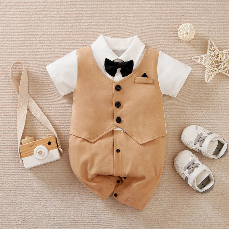 Little Gentleman Baby Romper Set – Formal Outfit for Weddings, Parties & Special Occasions