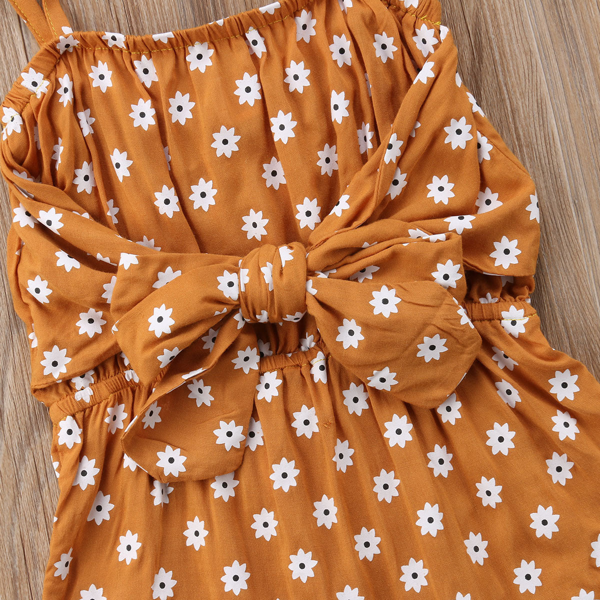 Leora Summer Romper Newborn Baby Girl Strap Bowknot Floral Romper Polka Dot Jumpsuit Outfits Sun suit — Soft Summer Outfit with Adjustable Tie Straps