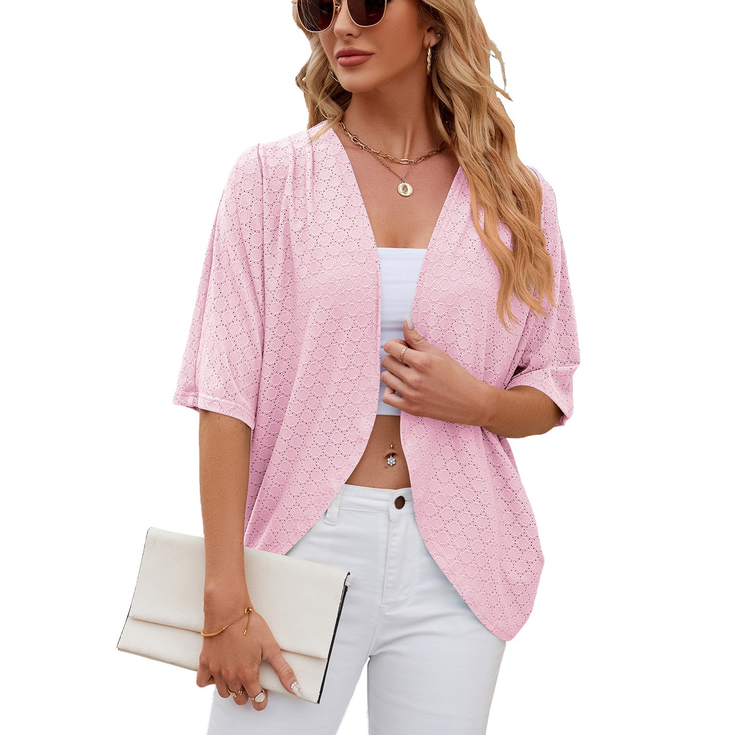 Effortless Everyday Cardigan – Lightweight Open Front Layer/Half Sleeves Cardigan Knitted Cardigan Coat Office Cardigan