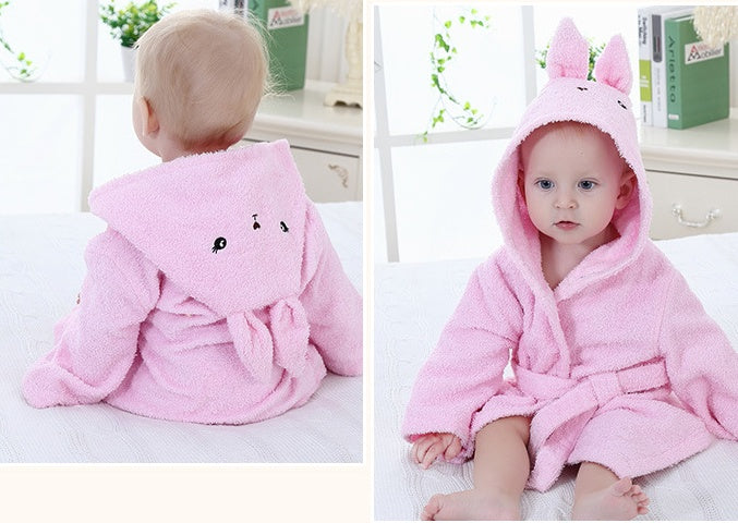 Cartoon Cute Ultra Soft Animal Modeling Baby Bath Towels Baby Bathrobes Cotton Children's Bathrobes Baby Hooded