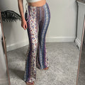 Boho Flare Leggings – High-Waisted, Stretch Fit & Statement Print