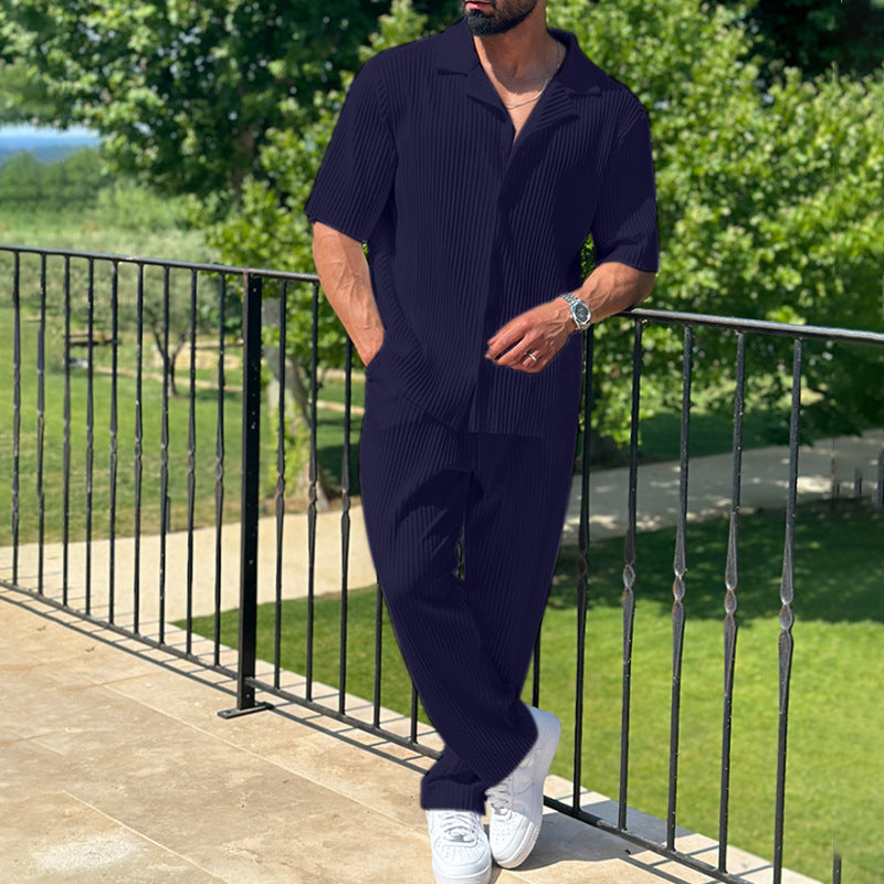Coastal Linen Two-Piece Set – Short Sleeve Shirt & Relaxed Fit Pants