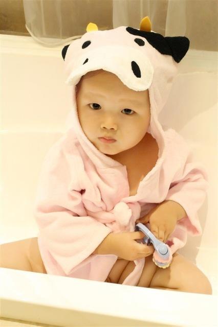 Cartoon Cute Ultra Soft Animal Modeling Baby Bath Towels Baby Bathrobes Cotton Children's Bathrobes Baby Hooded