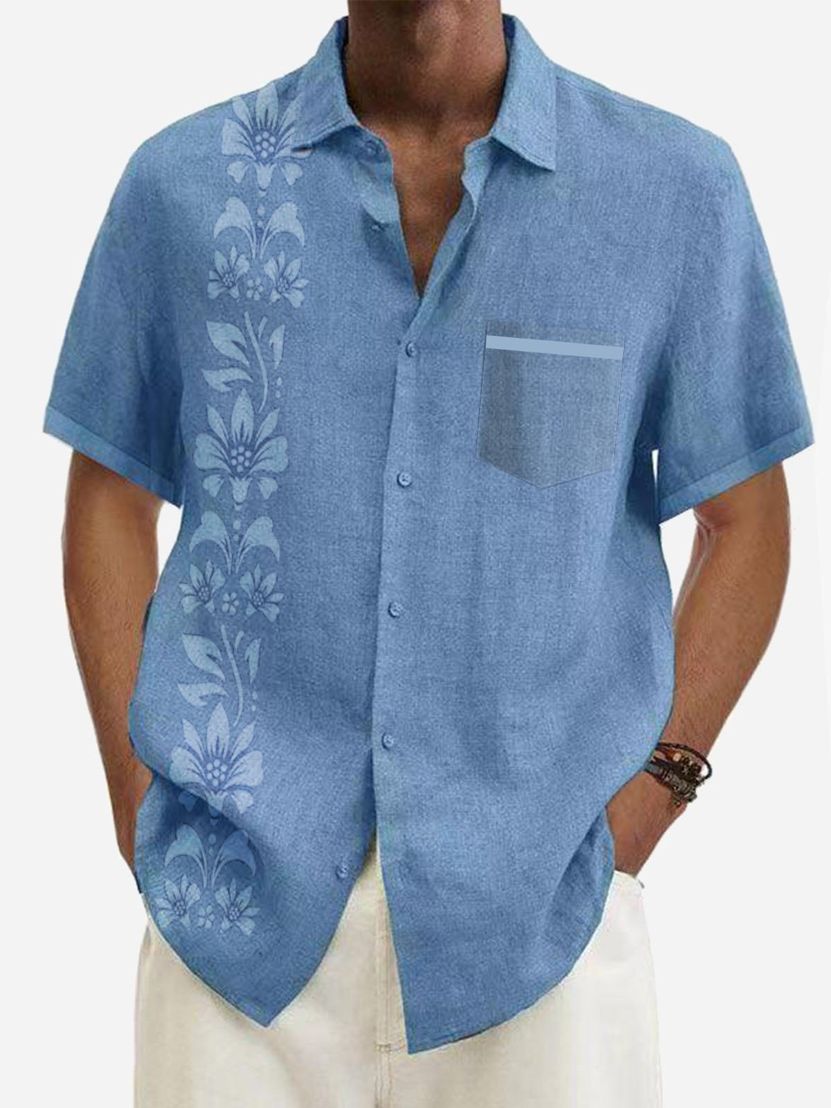 Men’s Coastal Resort Shirt – Lightweight Summer Button-Up