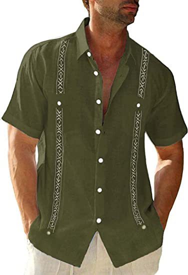 Men’s Modern Cuban Guayabera Shirt – Lightweight Summer Button-Up