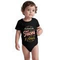 Raised on Tacos y Amor Baby Onesie – Funny Cultura Baby Bodysuit