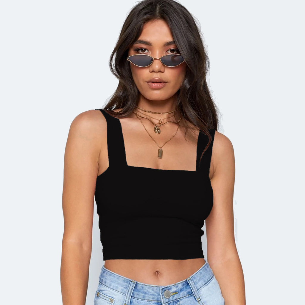 Essential Sculpt Fit Crop Top – Square Neck Tank