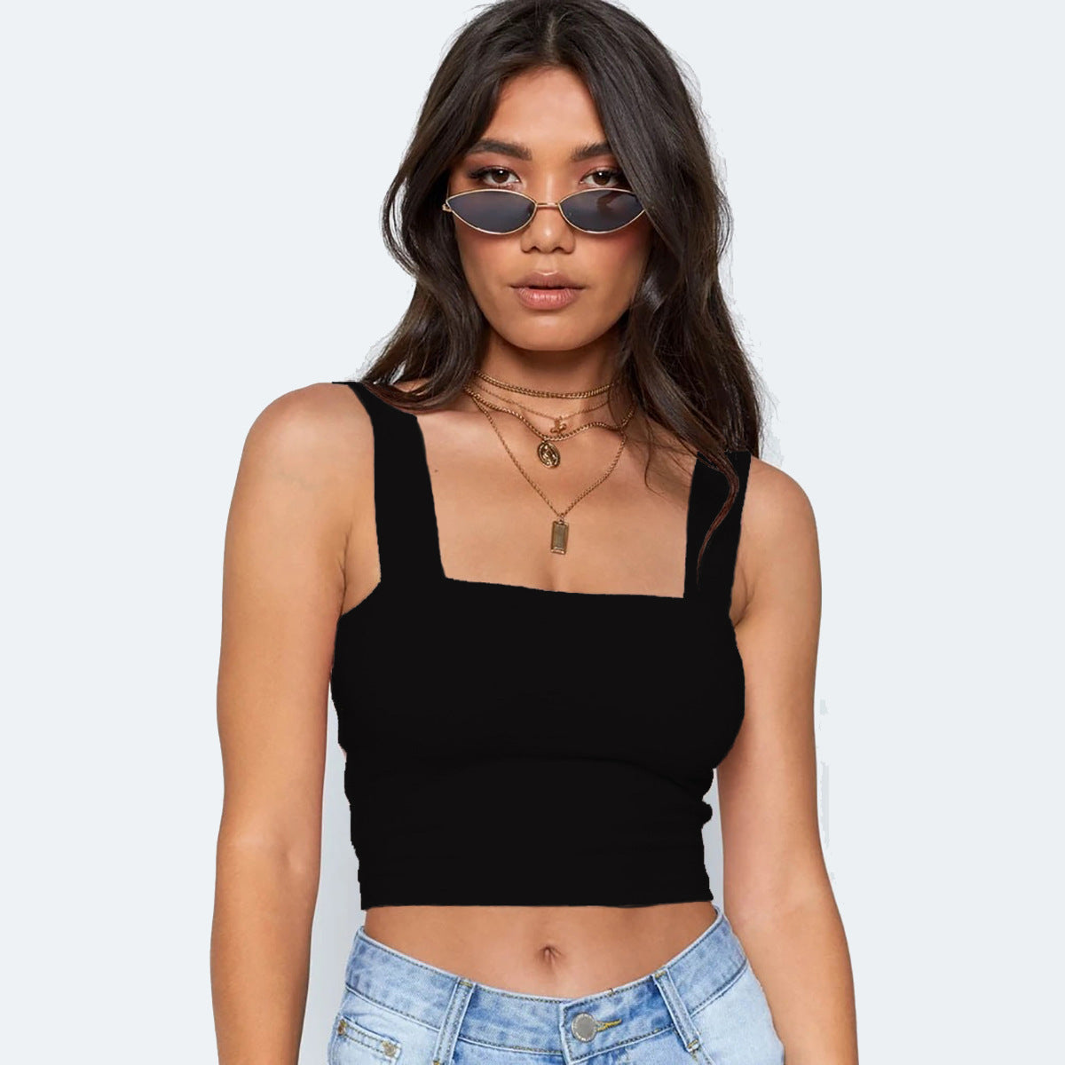 Essential Sculpt Fit Crop Top – Square Neck Tank