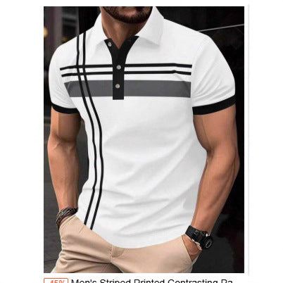Modern Men's Casual Printed Button-up Shirt