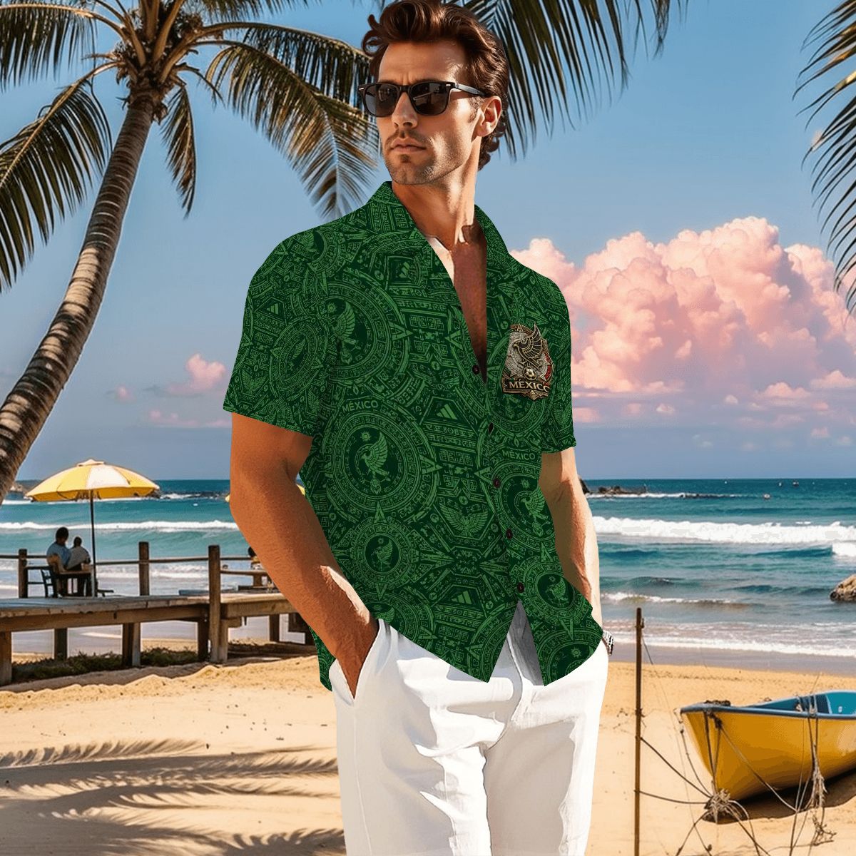 Mexico Heritage Hawaiian Soccer Shirt – Verde Edition