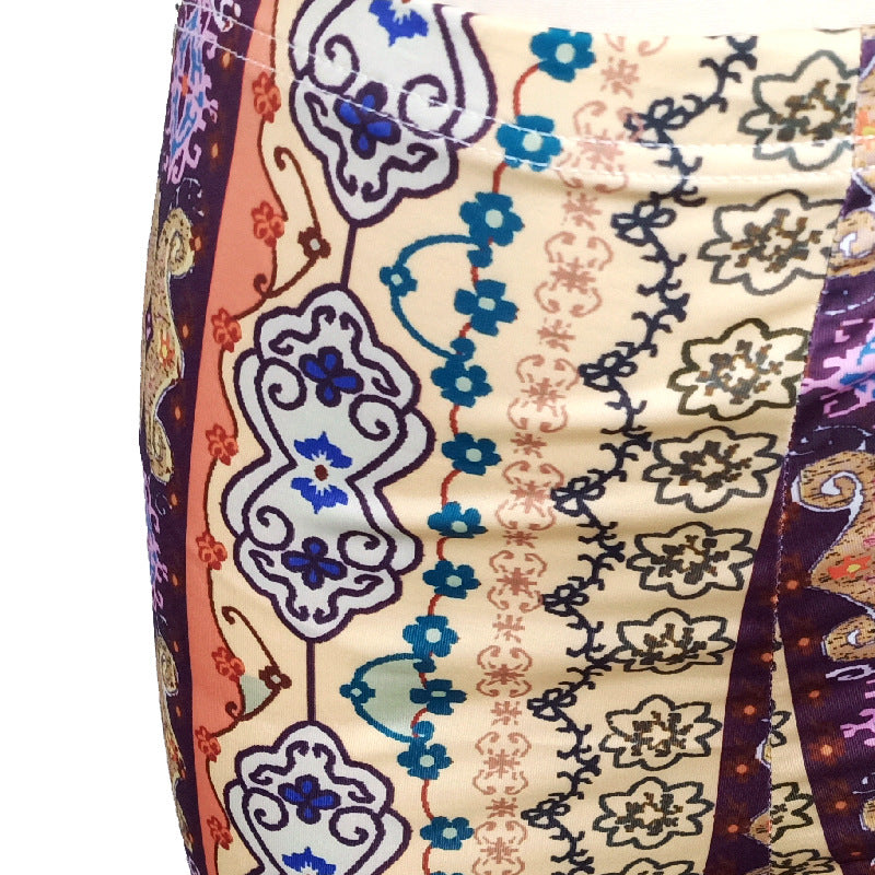 Boho Flare Leggings – High-Waisted, Stretch Fit & Statement Print