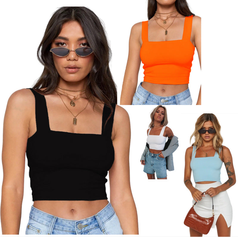 Essential Sculpt Fit Crop Top – Square Neck Tank