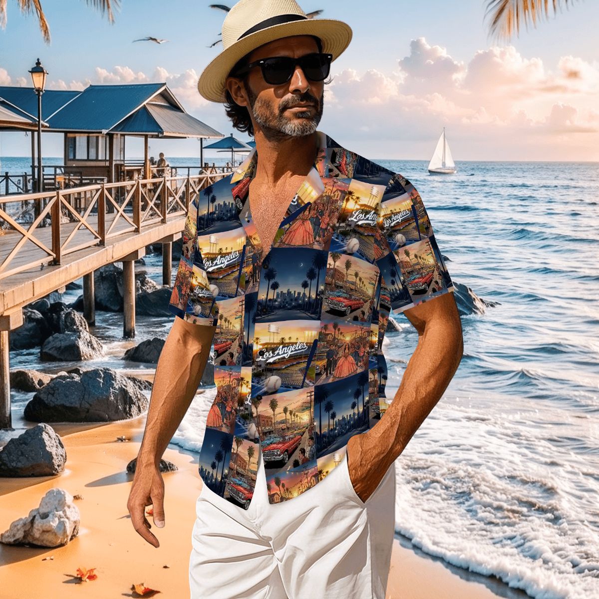 Los Angeles Summer Nights Button-Up Shirt – LA Edition