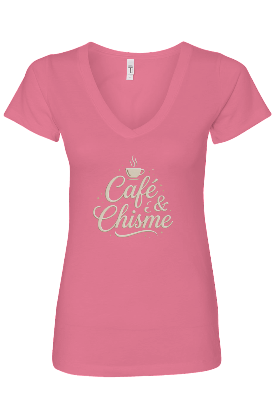 Café & Chisme V-Neck Tee