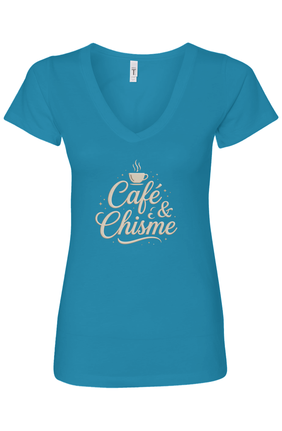 Café & Chisme V-Neck Tee