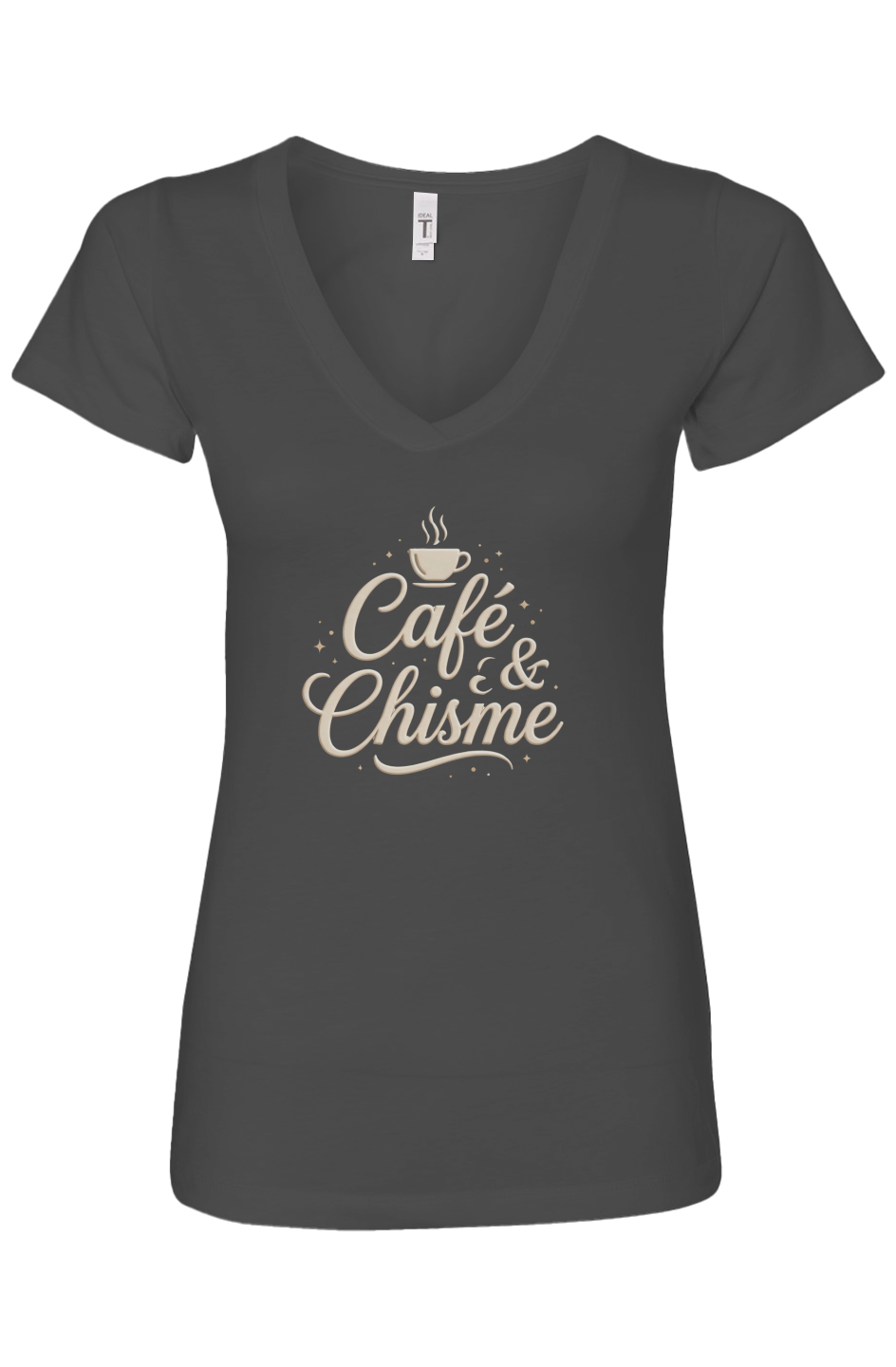 Café & Chisme V-Neck Tee