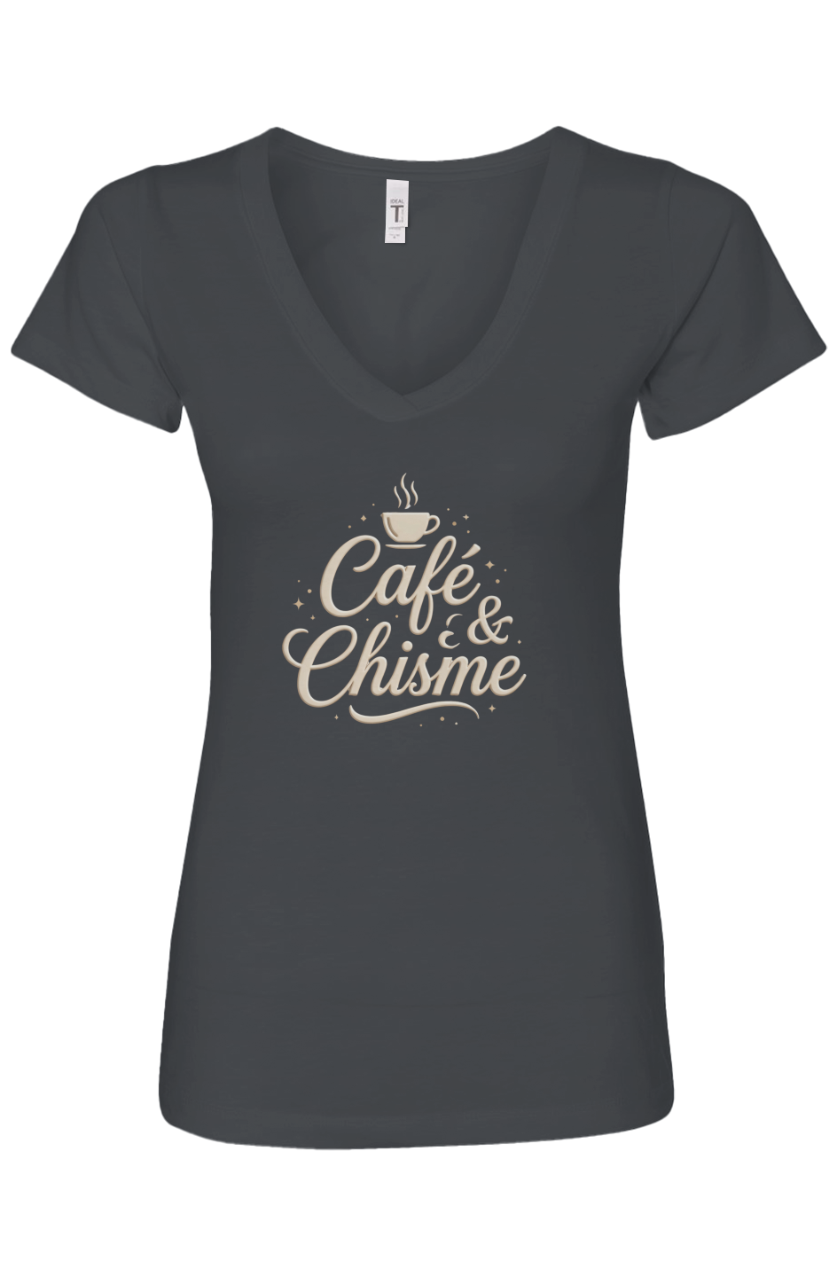 Café & Chisme V-Neck Tee