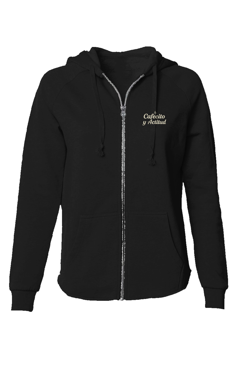 Chisme Fino Zip Hoodie – Cafecito y Actitud Edition