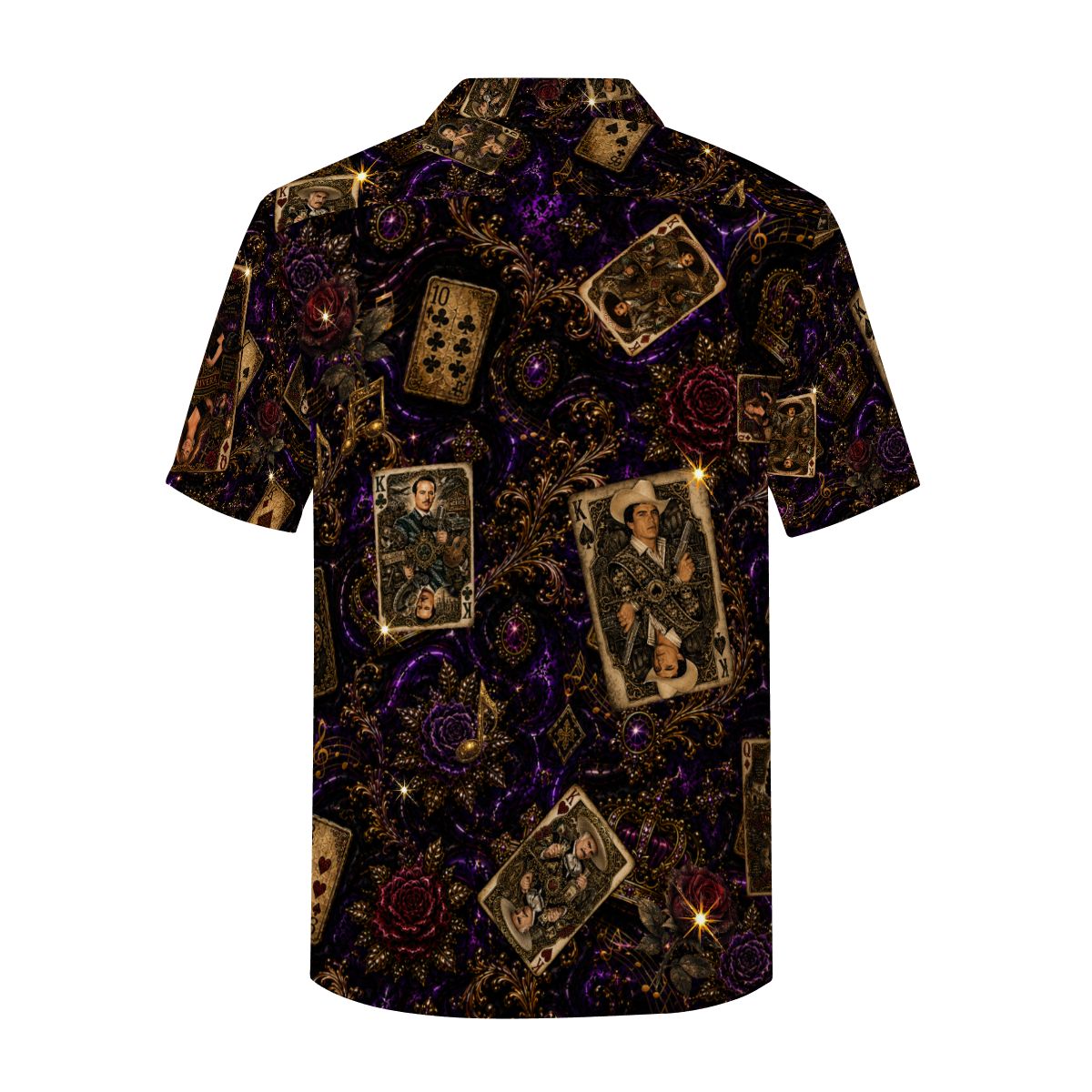 Men's Mexican Music Hawaiian Shirt | Playing Card Button Up | Ranchera, Banda & Corridos | Festival Shirt | Resort Wear-Sleeve Button-Down Shirt