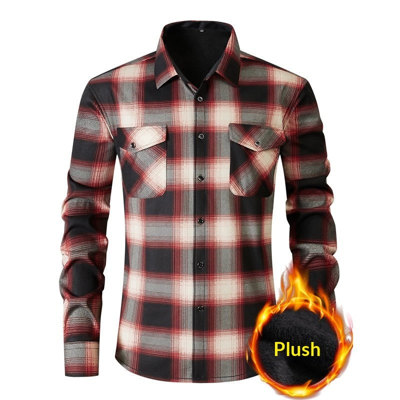 Men’s Plaid Flannel Shirt (Plush Lined)