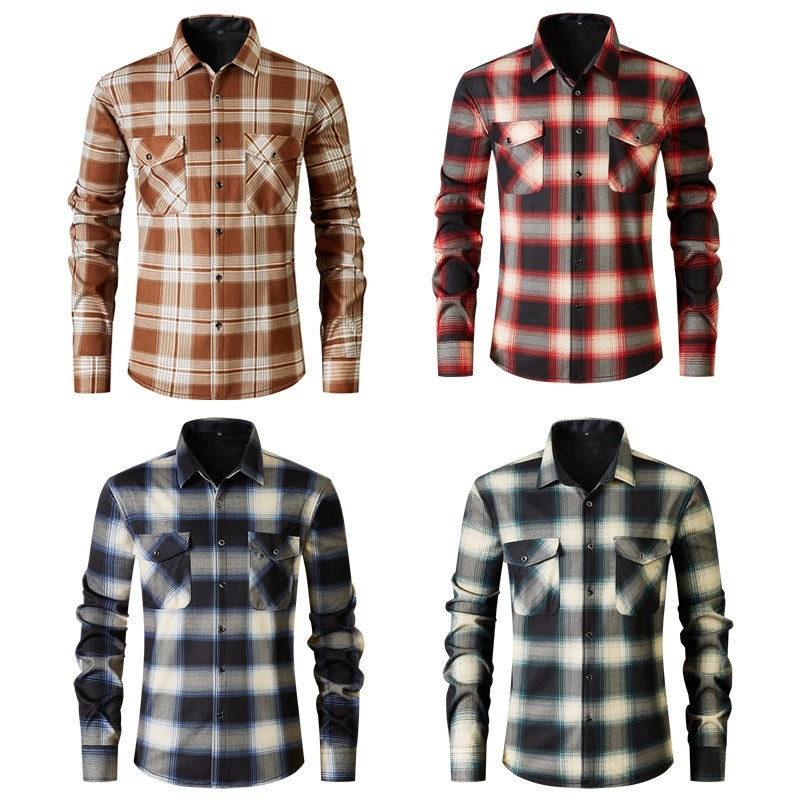 Men’s Plaid Flannel Shirt (Plush Lined)