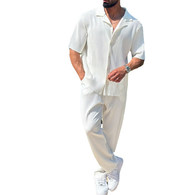 Coastal Linen Two-Piece Set – Short Sleeve Shirt & Relaxed Fit Pants