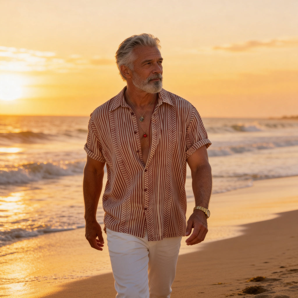 Men’s Coastal Resort Shirt – Lightweight Summer Button-Up