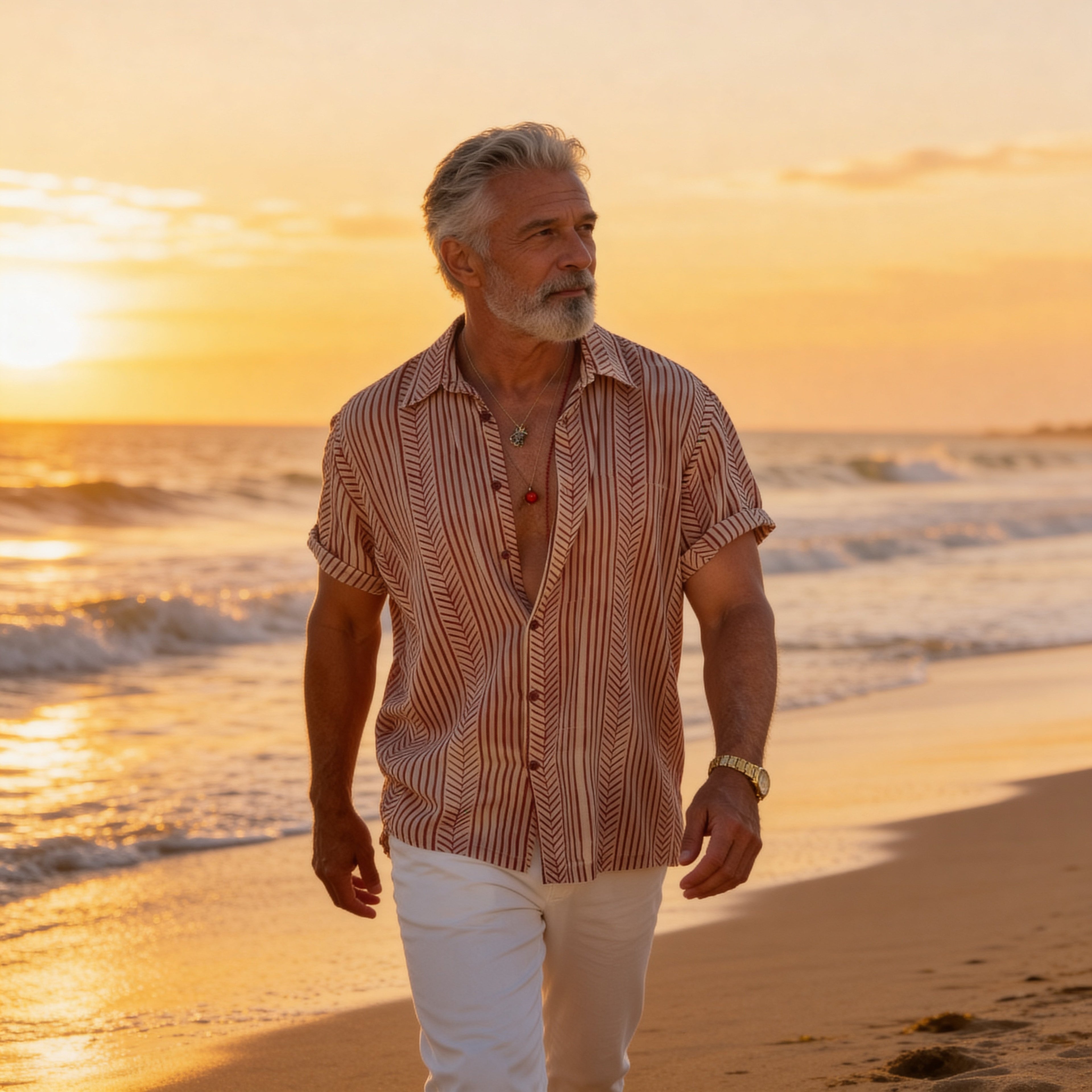 Men’s Coastal Resort Shirt – Lightweight Summer Button-Up