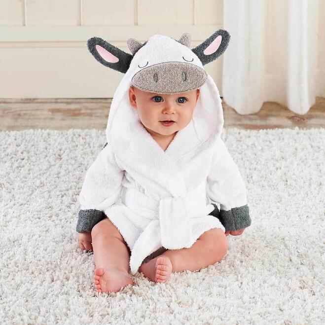 Cartoon Cute Ultra Soft Animal Modeling Baby Bath Towels Baby Bathrobes Cotton Children's Bathrobes Baby Hooded