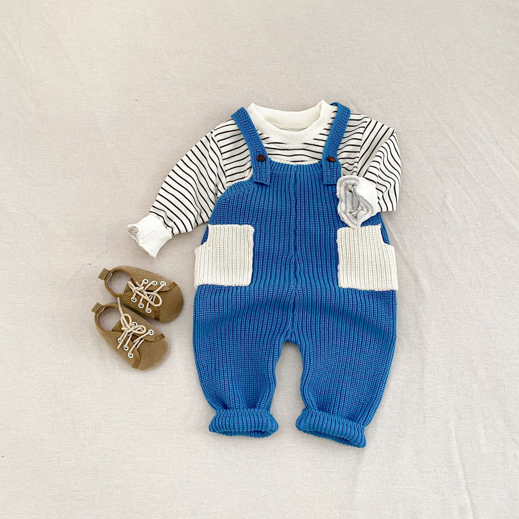 Cozy Knit Baby Jumpsuit/Romper — Soft Pocket Overalls for Everyday Wear (Jumpsuit Only)
