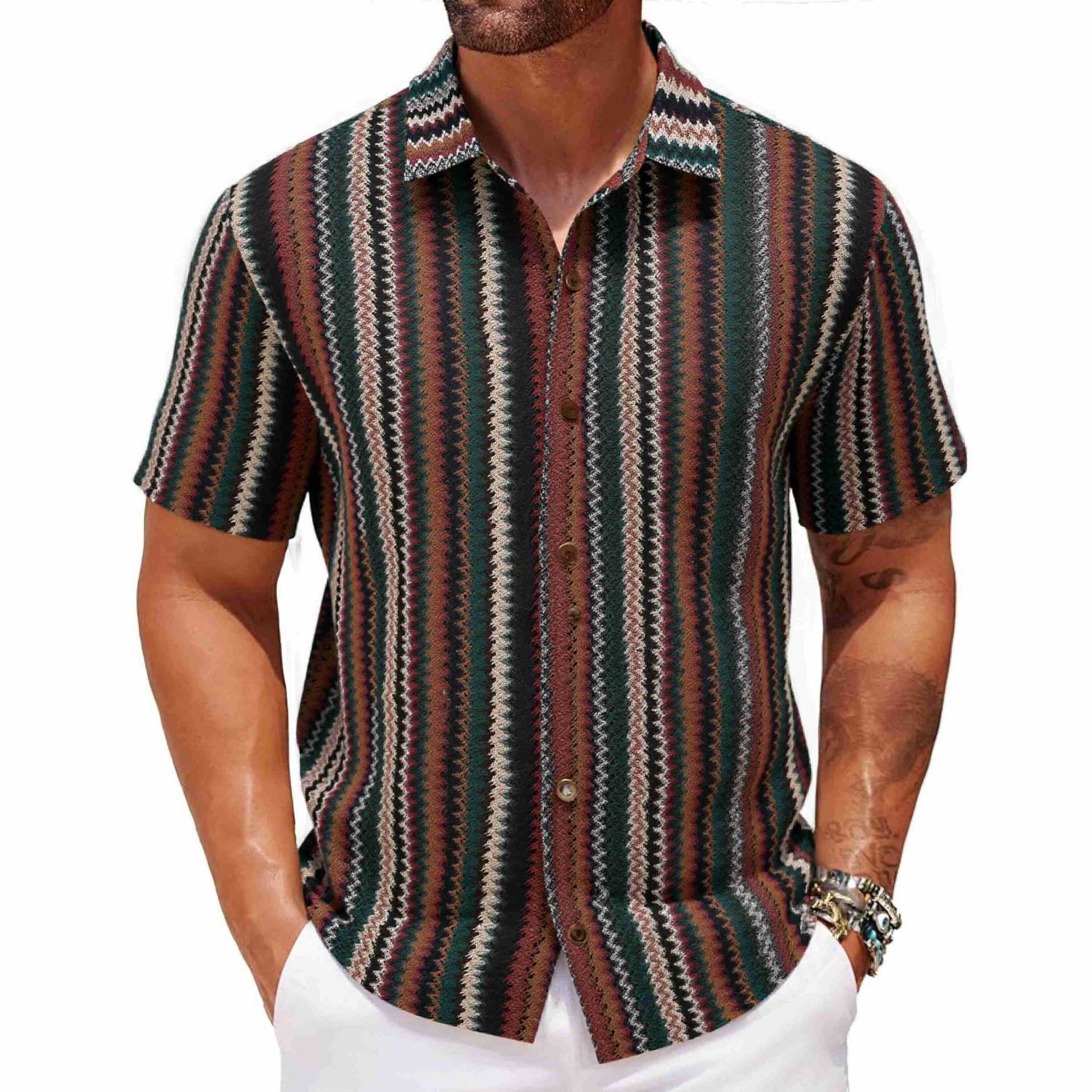 Vintage Stripe Button-Up – Relaxed Fit Summer Shirt