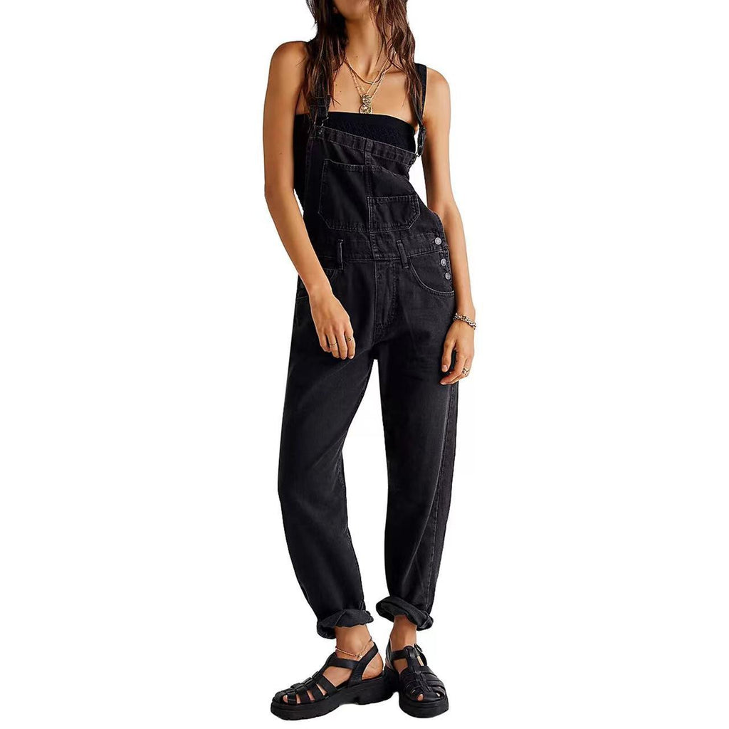 Effortless Chic High-Waisted Denim Jumpsuit