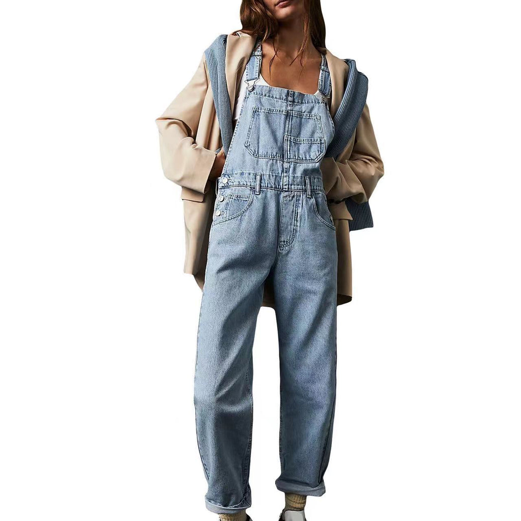Effortless Chic High-Waisted Denim Jumpsuit