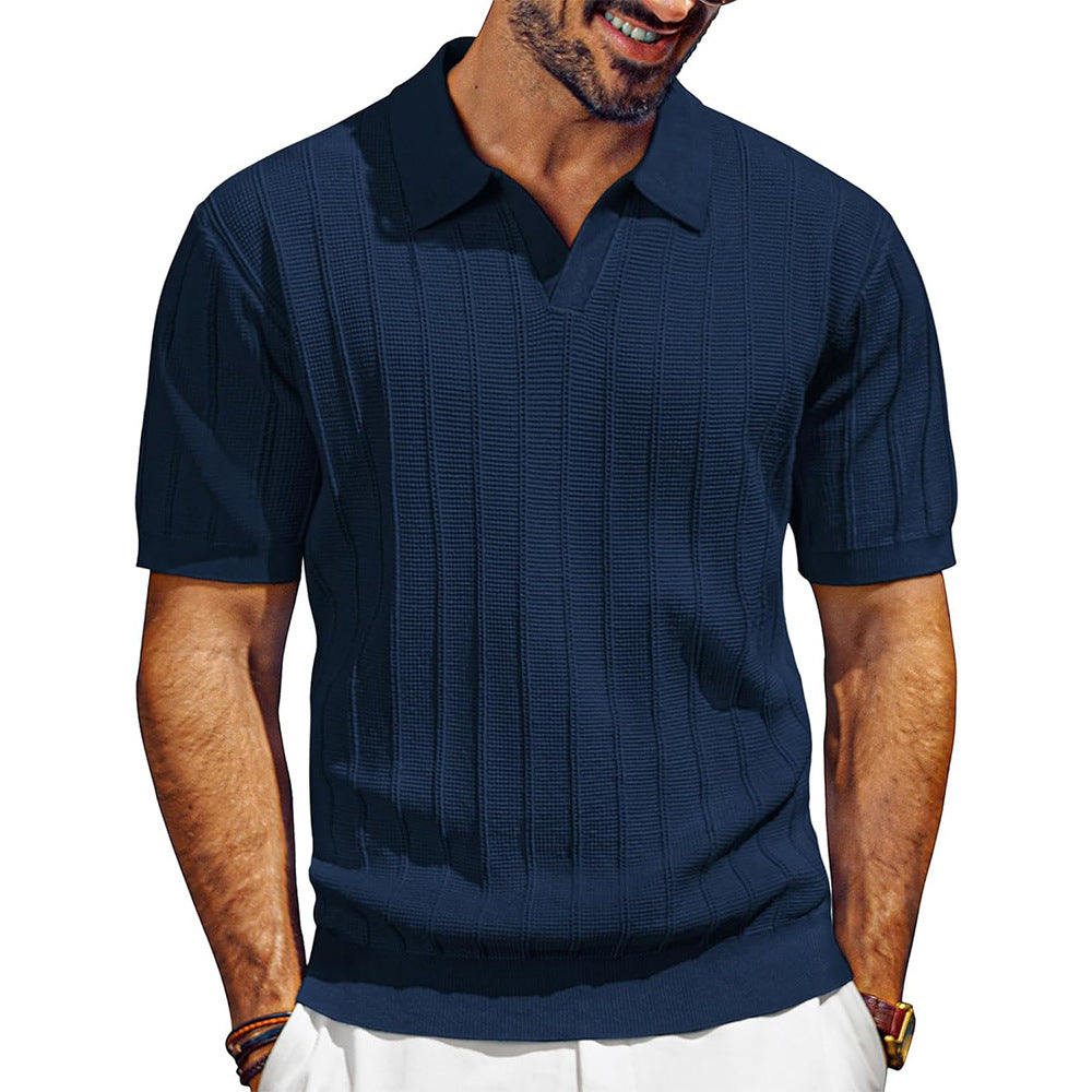 Men’s Textured Knit Polo – Clean Fit Summer Essential