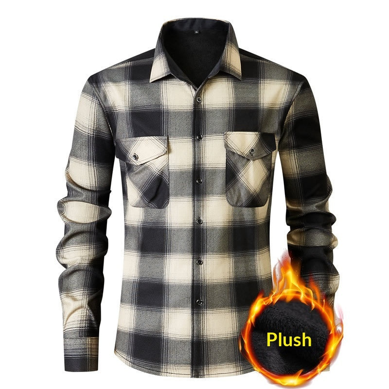 Men’s Plaid Flannel Shirt (Plush Lined)