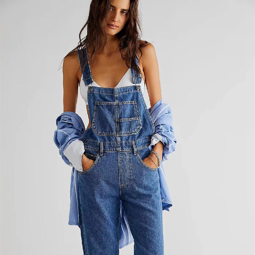 Effortless Chic High-Waisted Denim Jumpsuit